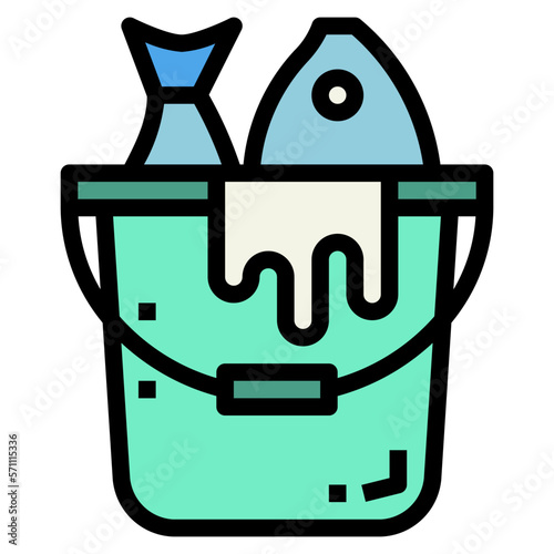 bucket filled outline icon style