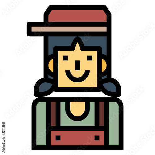 fisherwoman filled outline icon style
