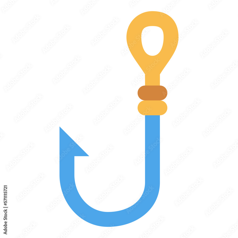 Fishing Hook flat icon style Fishing Hook flat icon style