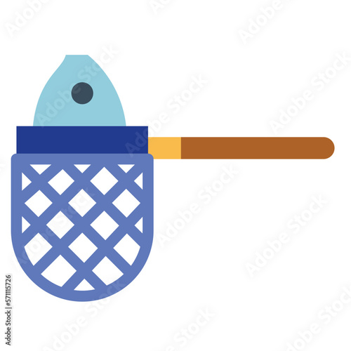 fishing net flat icon style
