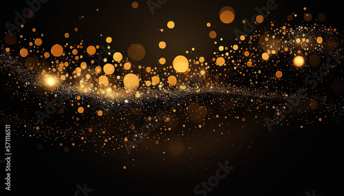 Giltter Gold and Black background with bokeh