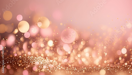 abstract background with bokeh pink and gold