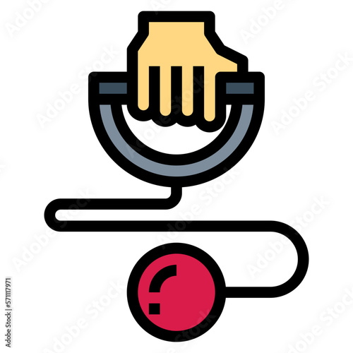 hammer throwing filled outline icon style