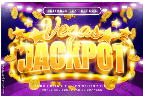 vegas jackpot 3d text effect and editable text effect	