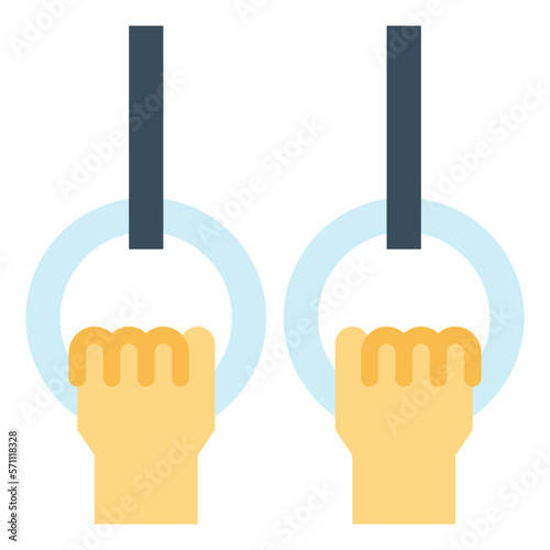 Gymnastic Rings flat icon style
