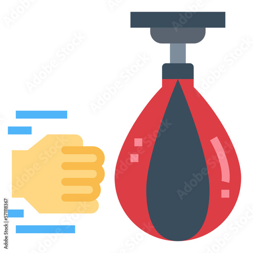 punching ball flat icon style