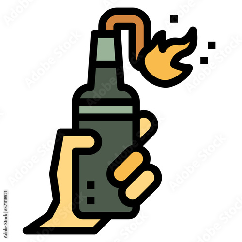 molotov filled outline icon style