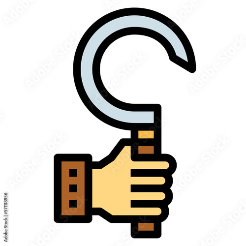 sickle filled outline icon style