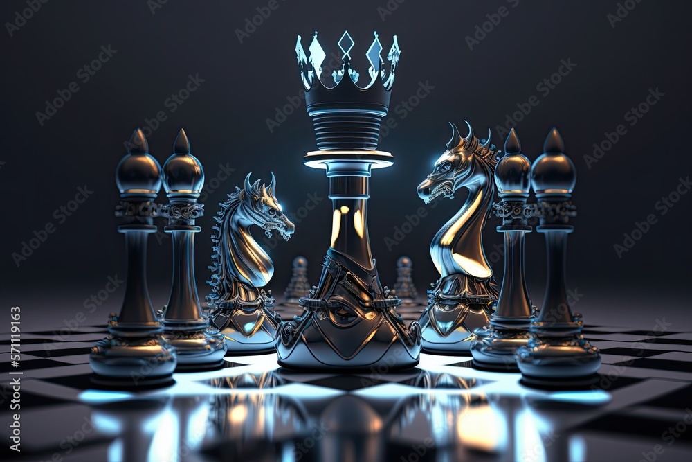 Poster chess pieces on the board – Quadro da Parete | Europosters