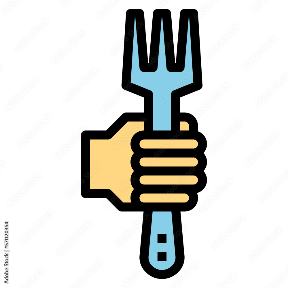 fork filled outline icon style