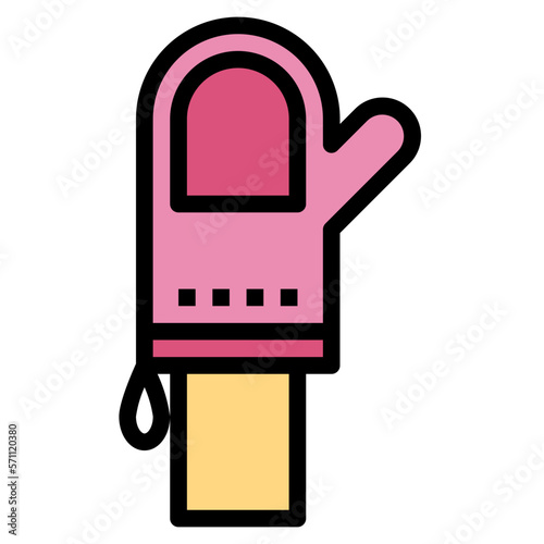 Oven Mitt filled outline icon style
