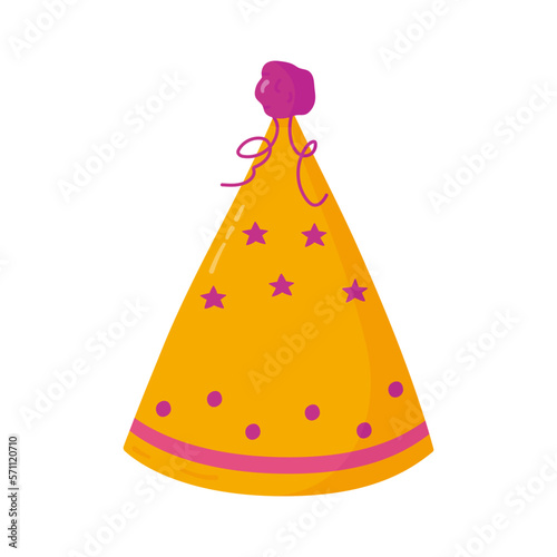 Party hat in cartoon style. Png on transparent background, vector birthday cap