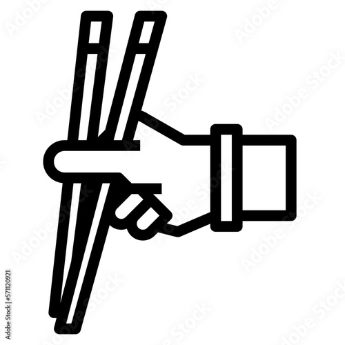 chopsticks line icon style