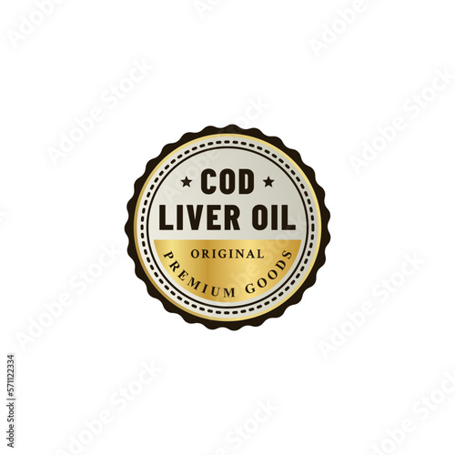 Cod liver oil label or Cod liver oil stamp vector isolated on white background. The best Cod liver oil label for premium product. Cod liver oil stamp or seal for any design.