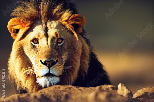Portrait of a lion. Generative ai © Julian
