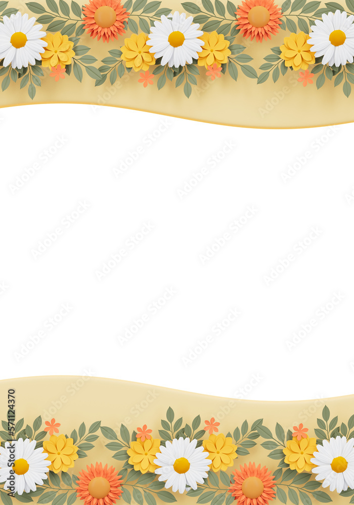 Obraz premium Spring concept Daisy flower frame cutout