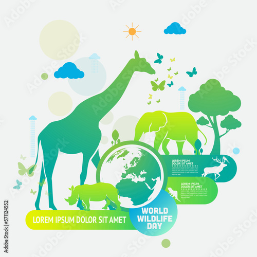 concept of World Wildlife Day Logo design template