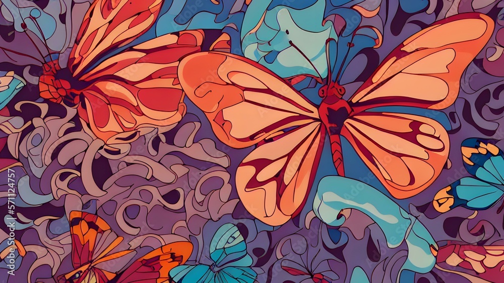 Surreal dreamy painterly butterfly illustration Surreal dreamy painterly butterfly illustration
