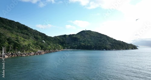 Wallpaper Mural Beautiful coastal scene, Ilha do Bom Abrigo Lighthouse in background. Aerial Torontodigital.ca