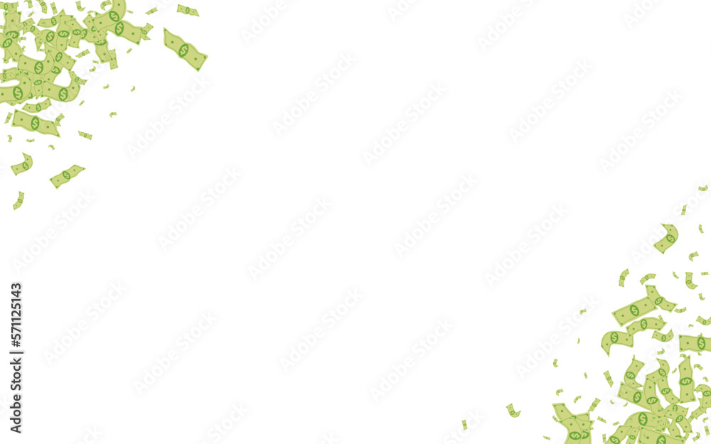 Green Confetti Vector White Background. Falling Green Confetti Vector White Background. Falling