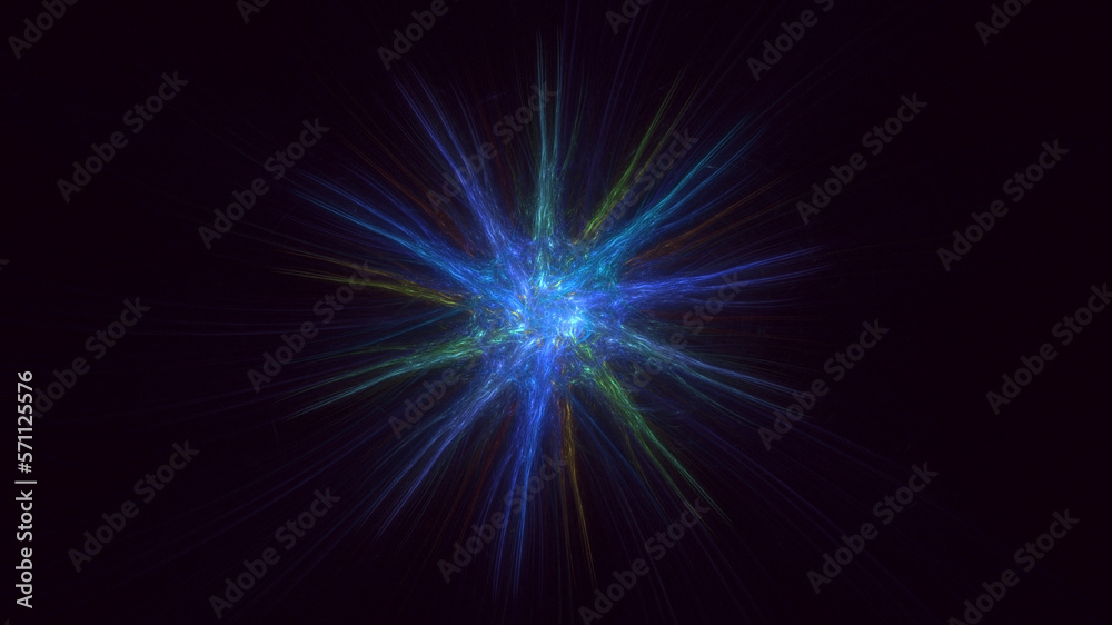 3D rendering abstract colorful fractal light background