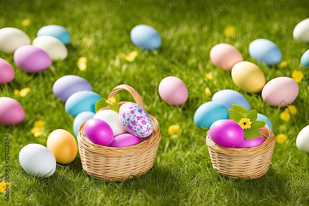 easter eggs in a basket easter eggs in a basket