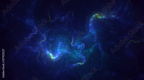 3D rendering abstract blue fractal light background