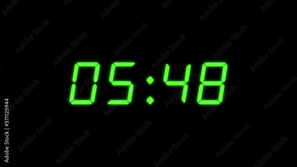 4-digits 20 seconds digital clock count-up timer. Green and black colour. Retro digital alarm clock concept 4-digits 20 seconds digital clock count-up timer. Green and black colour. Retro digital alarm clock concept