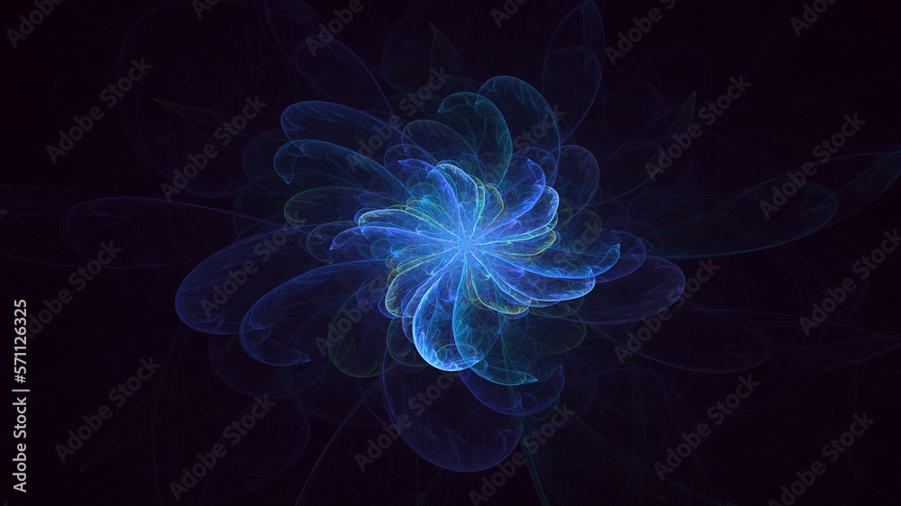 3D rendering abstract multicolor technology fractal light background