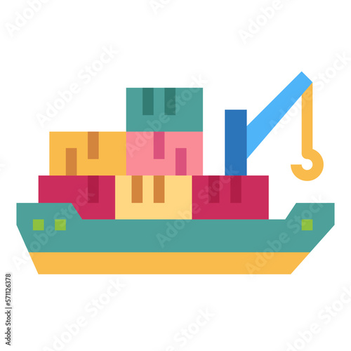 Barge flat icon style