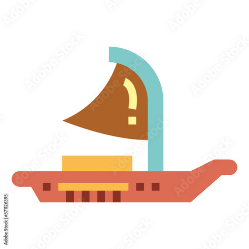 canoe flat icon style