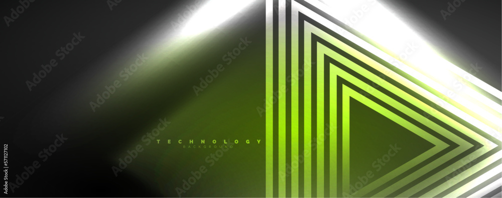 Neon glowing lines and angles, magic energy space light concept. Vector illustration for wallpaper, banner, background, leaflet, catalog, cover, flyer Neon glowing lines and angles, magic energy space light concept. Vector illustration for wallpaper, banner, background, leaflet, catalog, cover, flyer