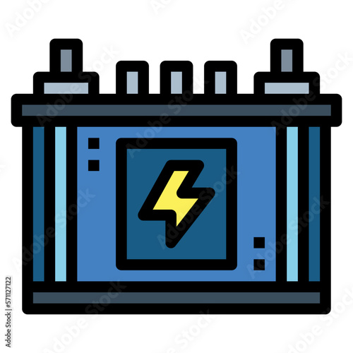 battery filled outline icon style