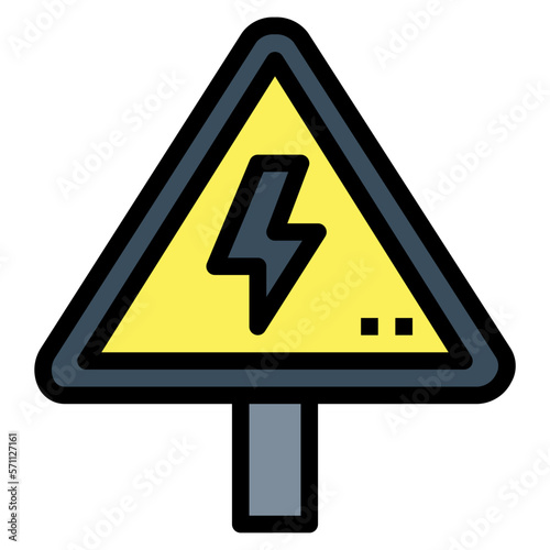 electric danger sign filled outline icon style