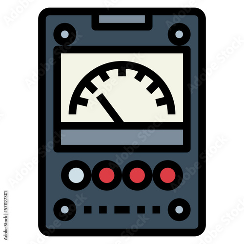 voltmeter filled outline icon style