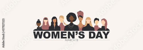 Women's Day banner. March 8.