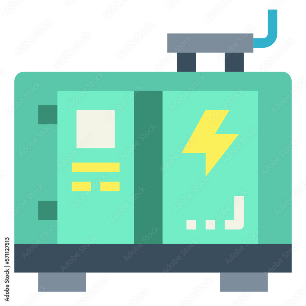 electric generator flat icon style electric generator flat icon style