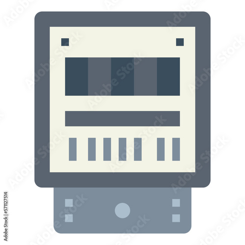 electric meter flat icon style