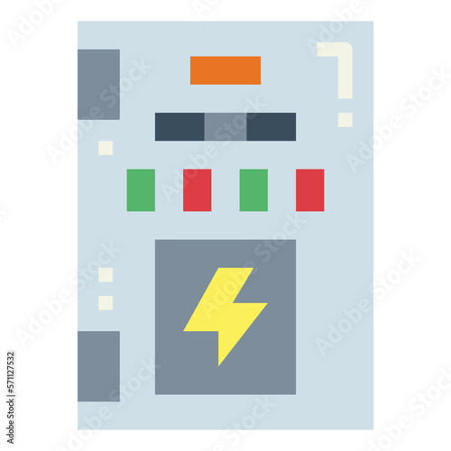 electrical panel flat icon style