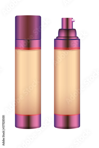 set of cosmetic bottles