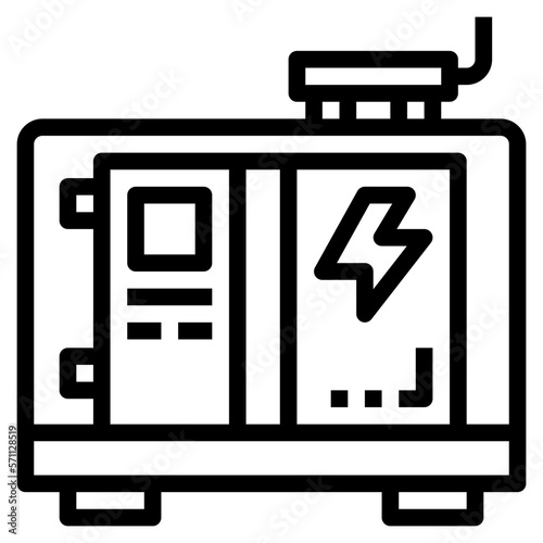 electric generator line icon style