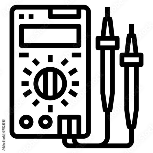 Multimeter line icon style