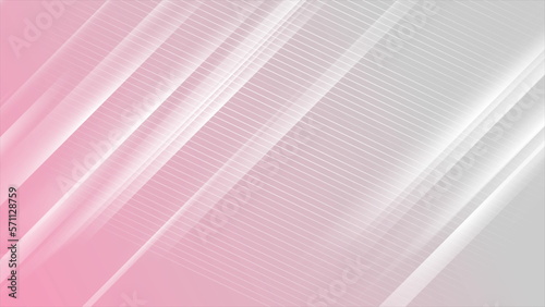 Pink and grey glossy stripes abstract geometric design