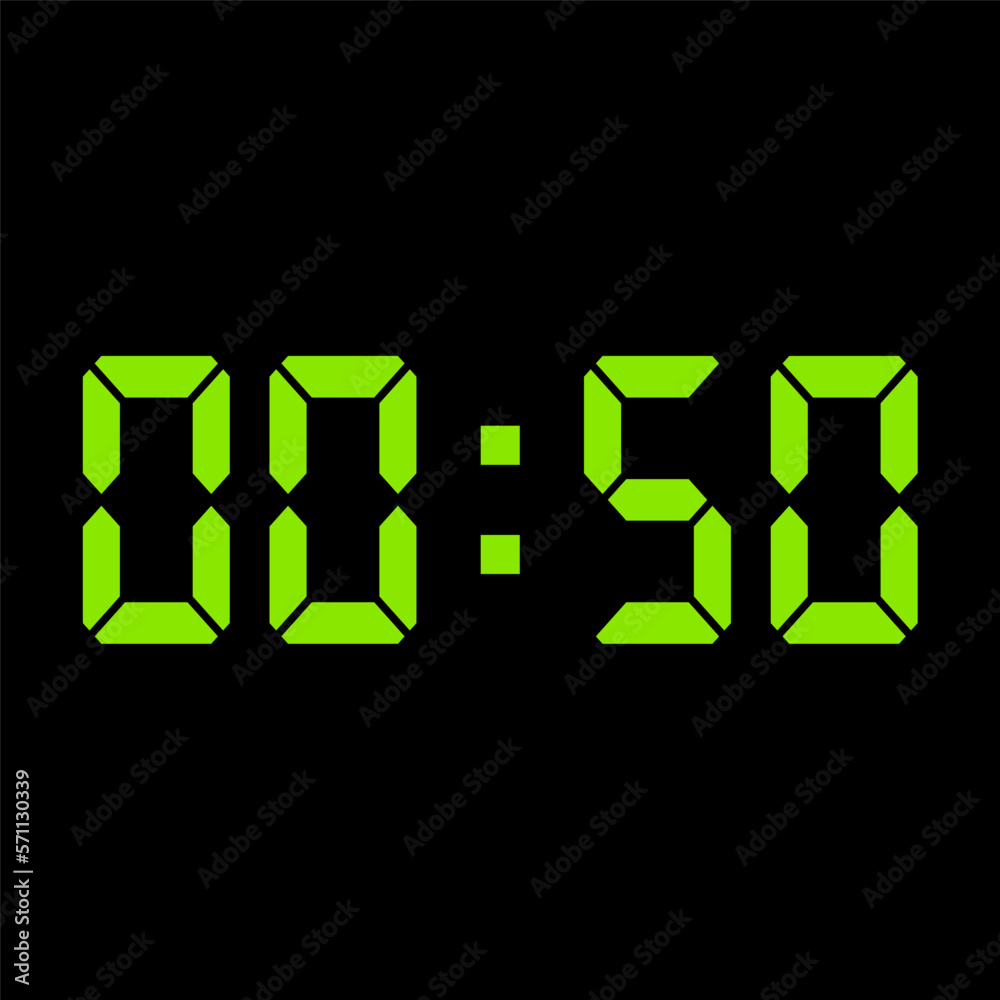 Digital clock vector illustration, time icon Digital clock vector illustration, time icon