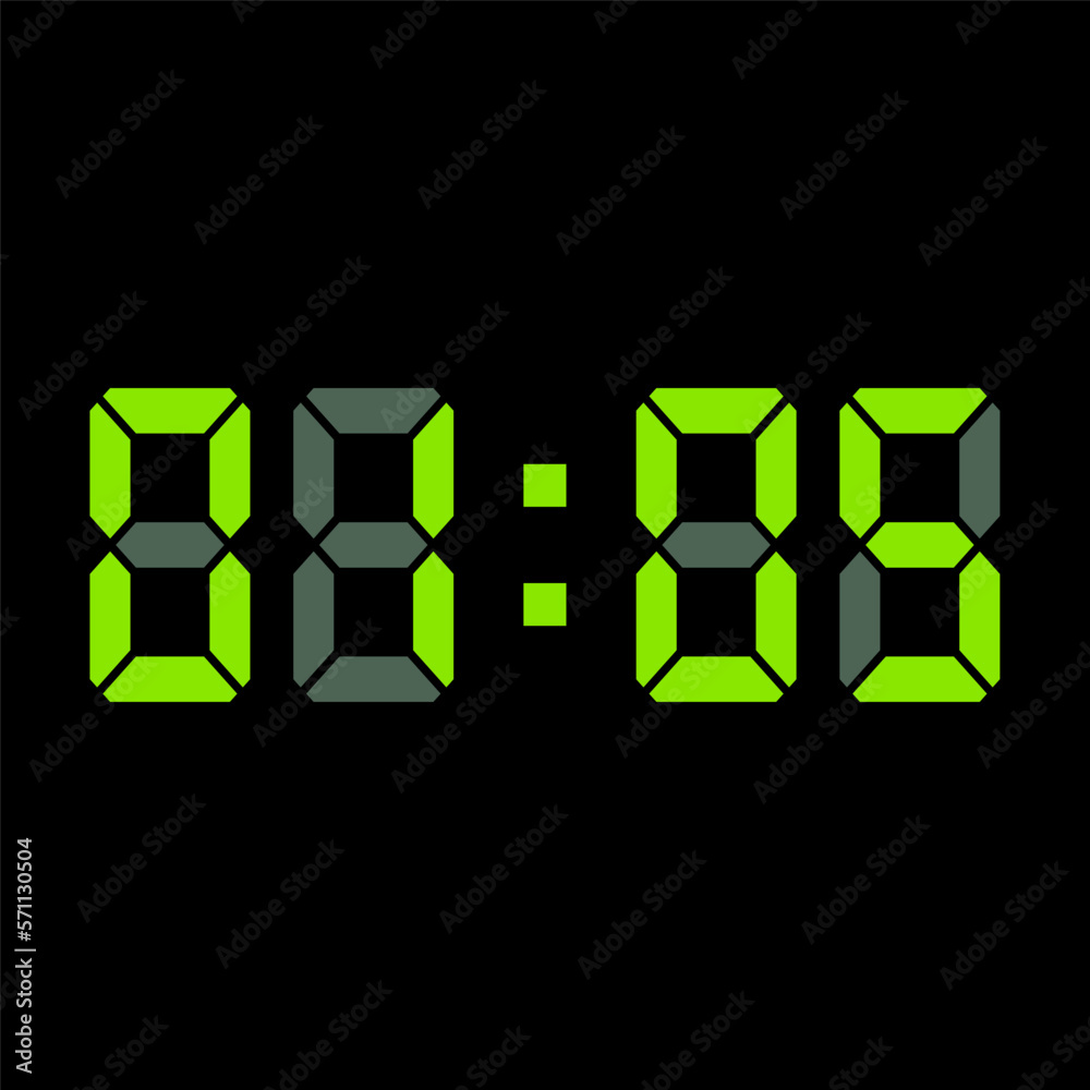 Digital clock vector illustration, time icon Digital clock vector illustration, time icon