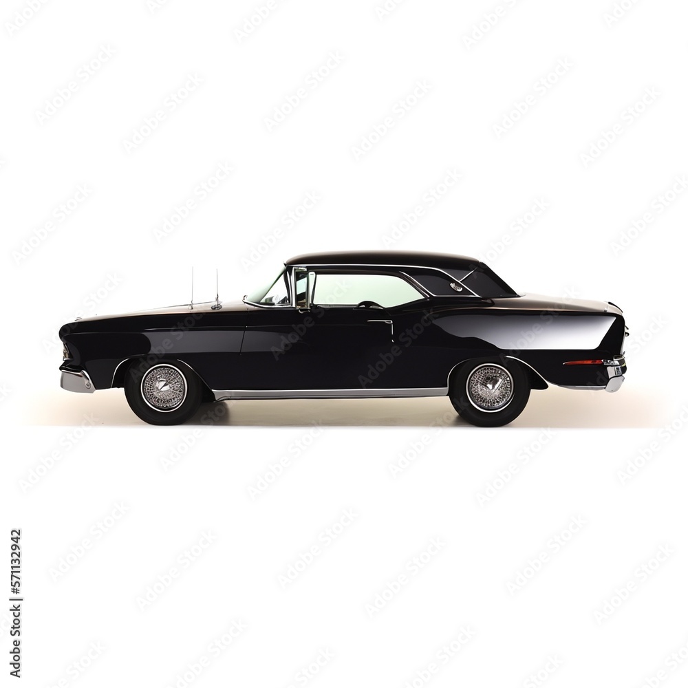 Classic Car with Timeless Elegance. Vintage Automobile Isolated on White Background Created with Generative AI and Other Techniques