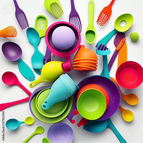 colorful kitchen utensils