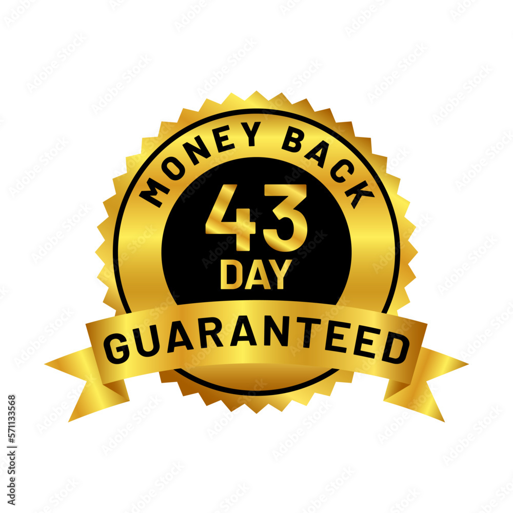 Fototapeta premium money back guaranteed badge in gold color