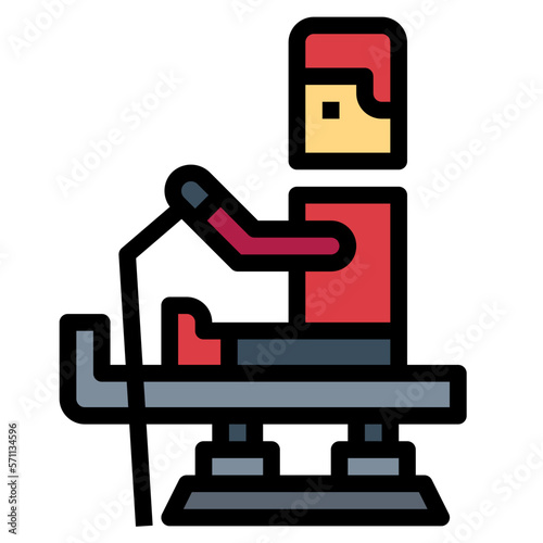 ice sledge hockey filled outline icon style