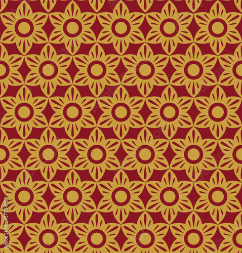 Seamless pattern in indonesian floral batik style